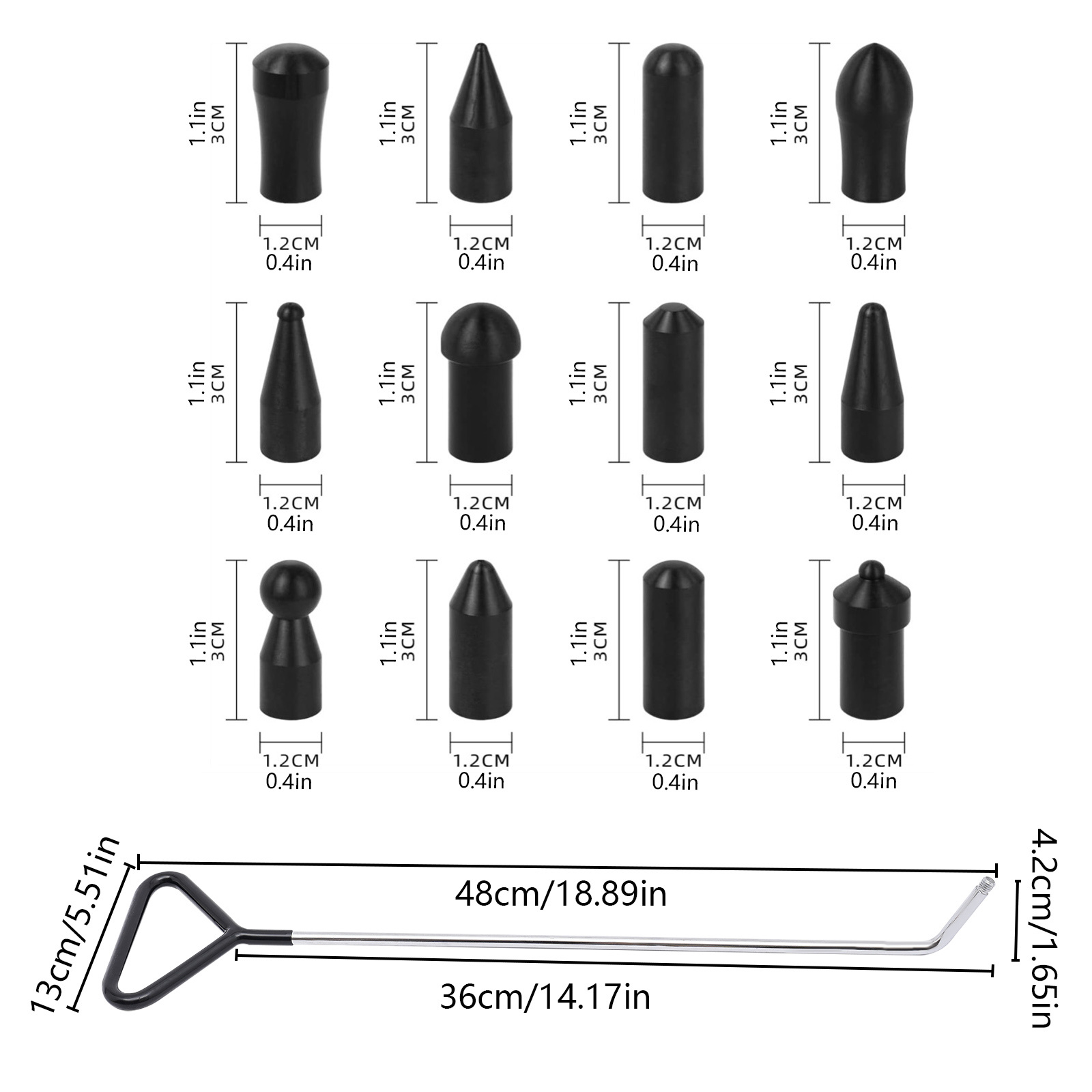 Image of 15pcs Set For Removing Dents, Including Lever Tools And Interchangeable Tips For Car Repairs