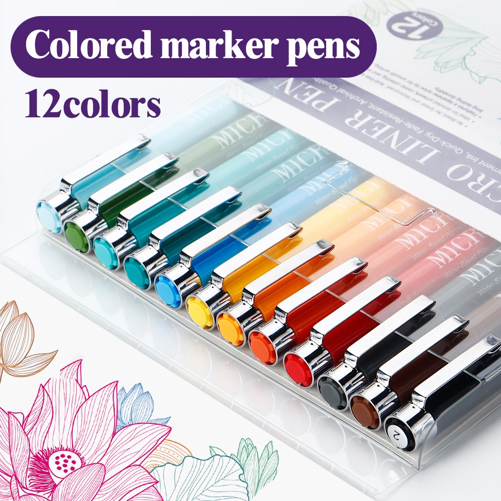 12 color technical drawing pen for sketching outlining and art cartoon drawing with sketching pen