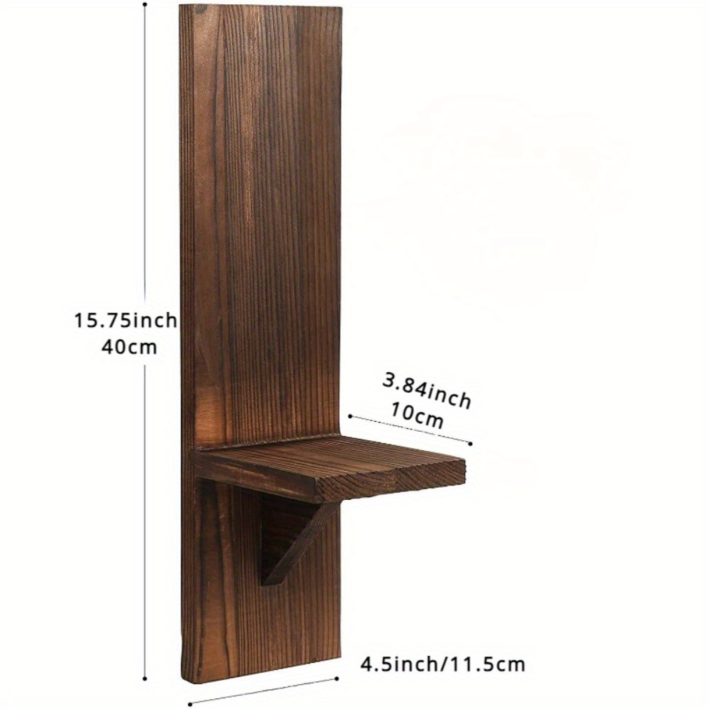 Set of 2 Bohemian Style Wooden Wall-Mounted Candlesticks