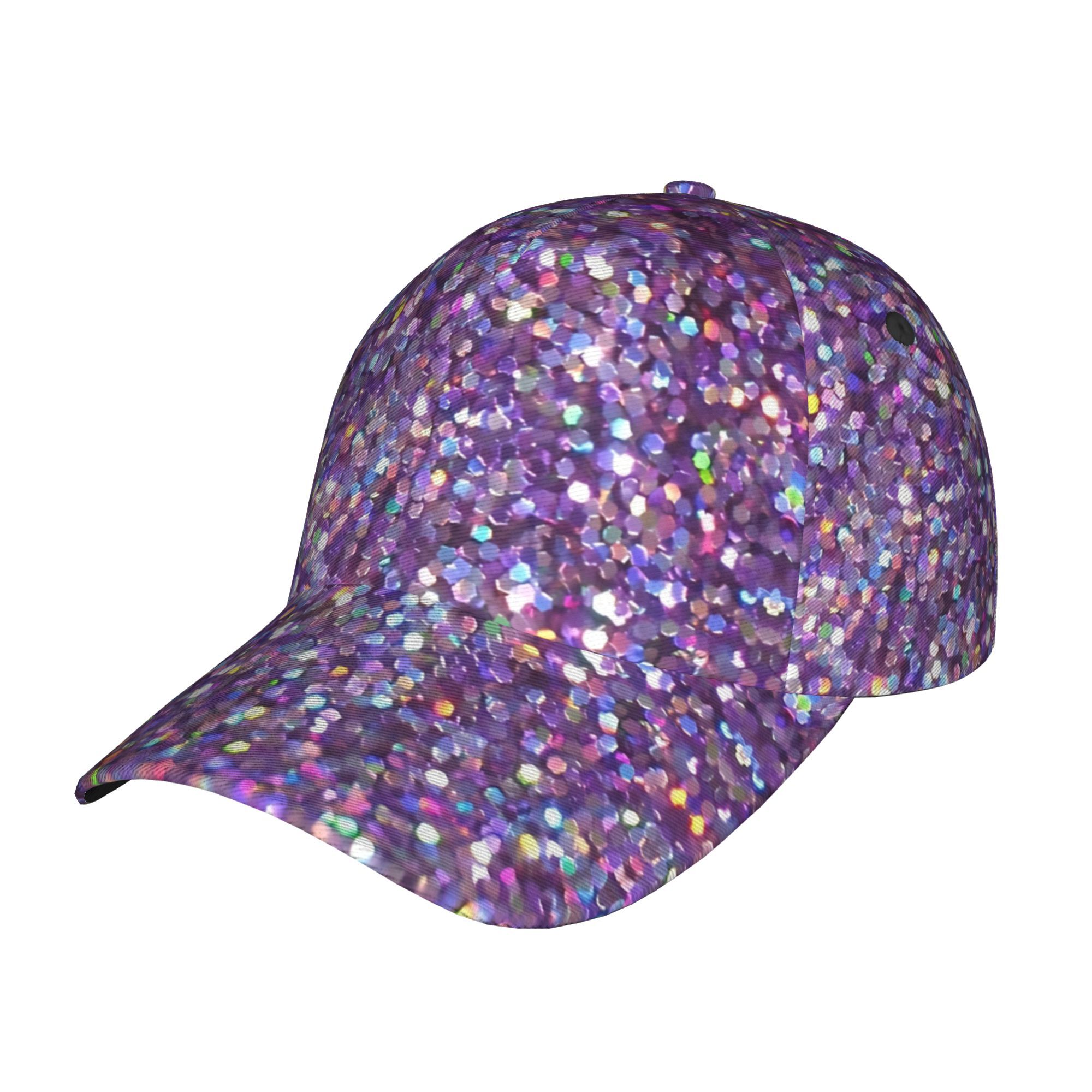 TEMU 1pc ' & Unisex Retro Full-body Print Shining Purple Baseball - Lightweight Trucker Hat With Peaked/curve Brim, - Outdoor Sports Casual Wear,