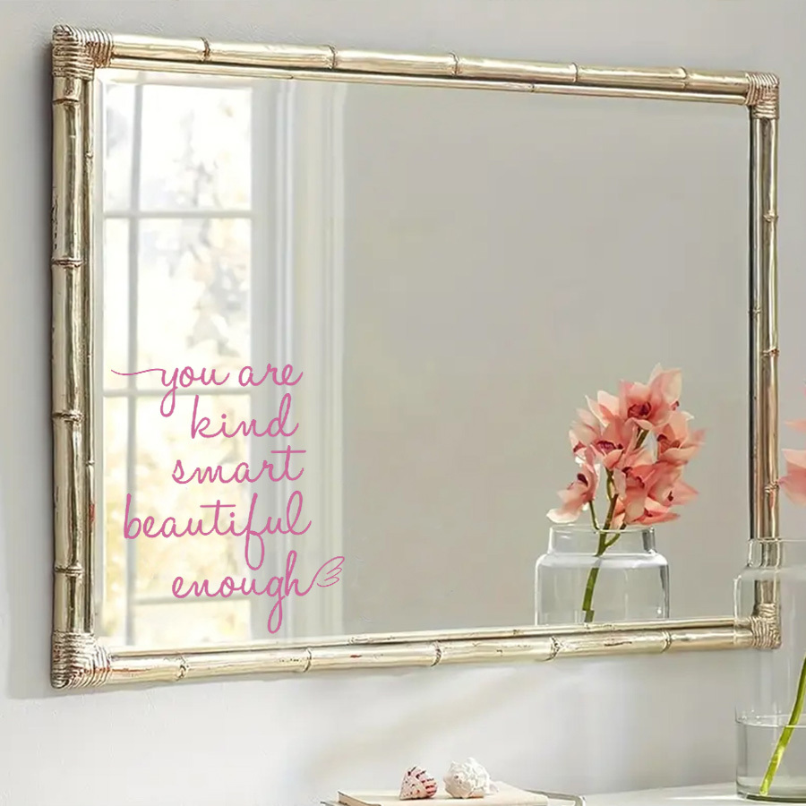 Inspirational Quotes Mirror Stickers, Removable Peel and Stick Decal