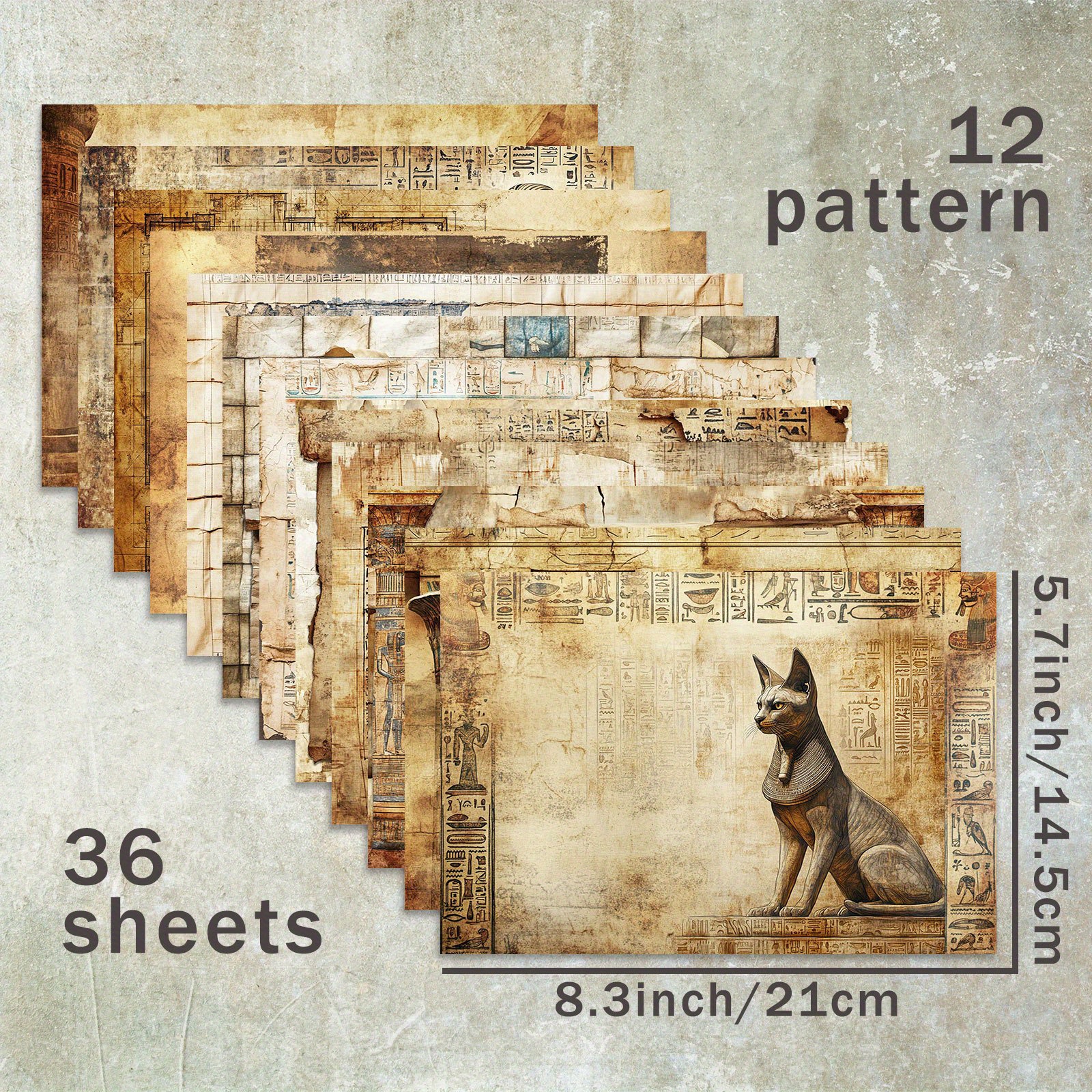 TEMU 36 Blätter A5 (Europäische Vintage-Landschaftshintergründe) -Papier, Geeignet für Bullet Journals, Junk Journals und Bastelarbeiten