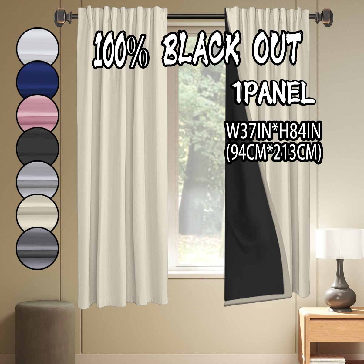 TEMU 1pc, 100% Blackout And Heat-insulating Curtain, Modern , Solid-color Polyester With Laminated Lining, Darkens The Room, Rod Pocket Top For