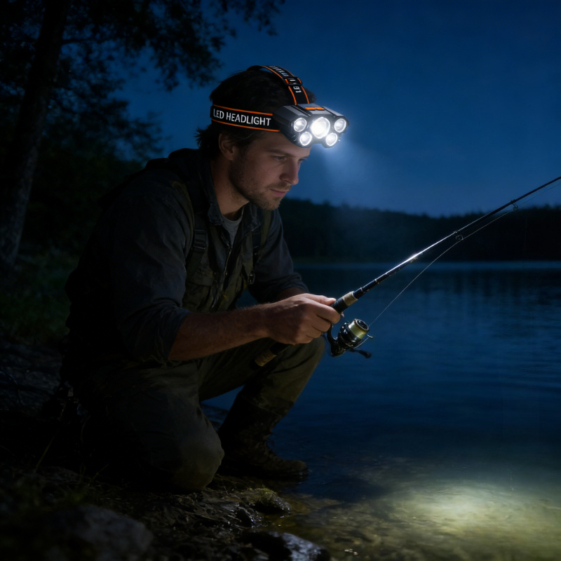 USB Rechargeable Outdoor Headlight for Emergency Lighting