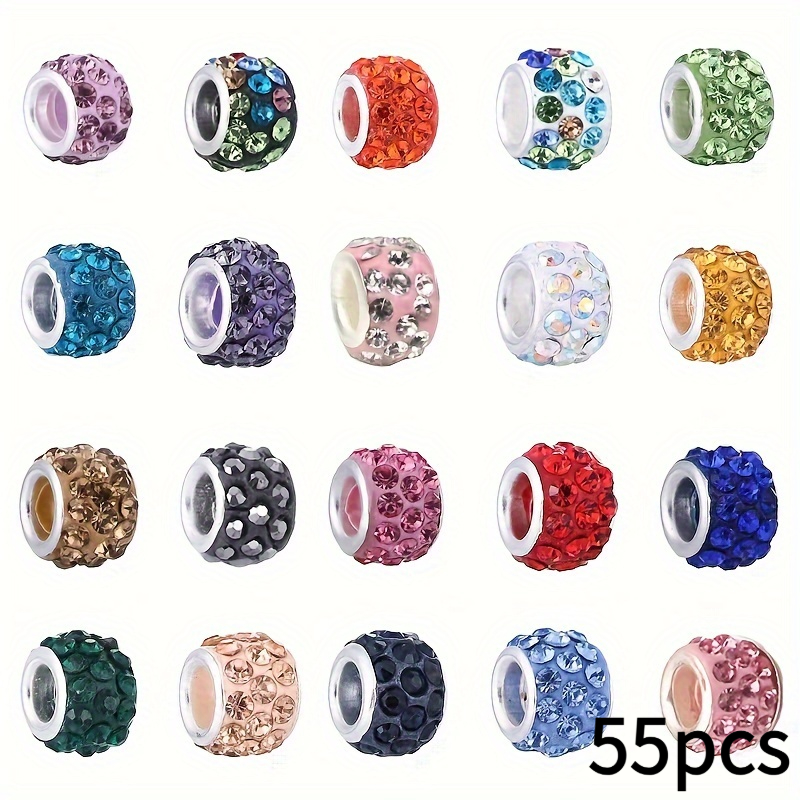 Image of 35/55pcs Of Vibrant Polymer Clay Beads With Large Holes, Perfect For Bracelets And Necklaces