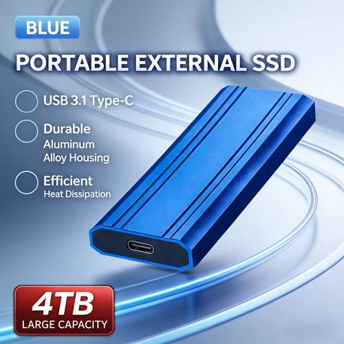 4tb portable external ssd drive type c high speed transfer with shockproof aluminum alloy design ideal for photo backup business files storage