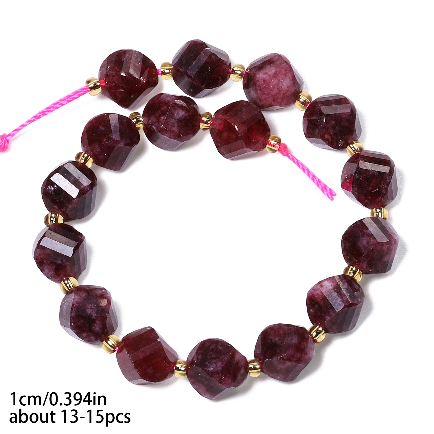 TEMU 6/8/10mm Natural Stone Garnet Twisted Beads, Gorgeous Loose Beads, For Diy Bracelets, Necklaces, Earrings Crafts, Jewelry Making Supplies,