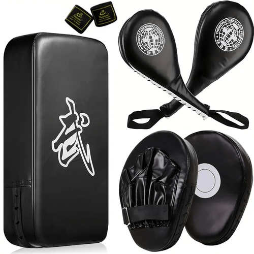 7pcs boxing training set thickened punching pad taekwondo mitts targets and wraps pu material durable thickened gloves ideal for kickboxing mma muay and weight training