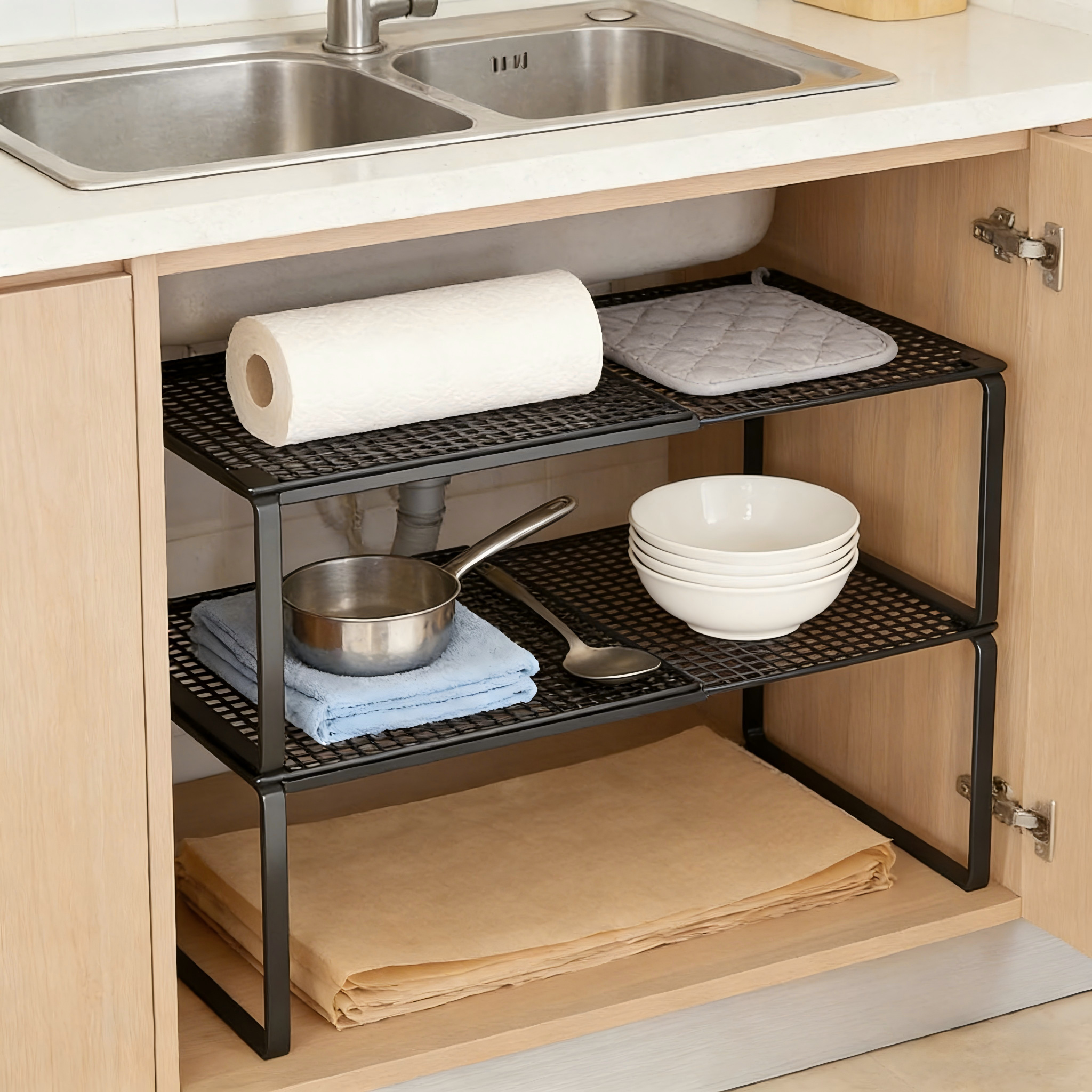 Multi-Layer Stackable Telescopic Storage Rack