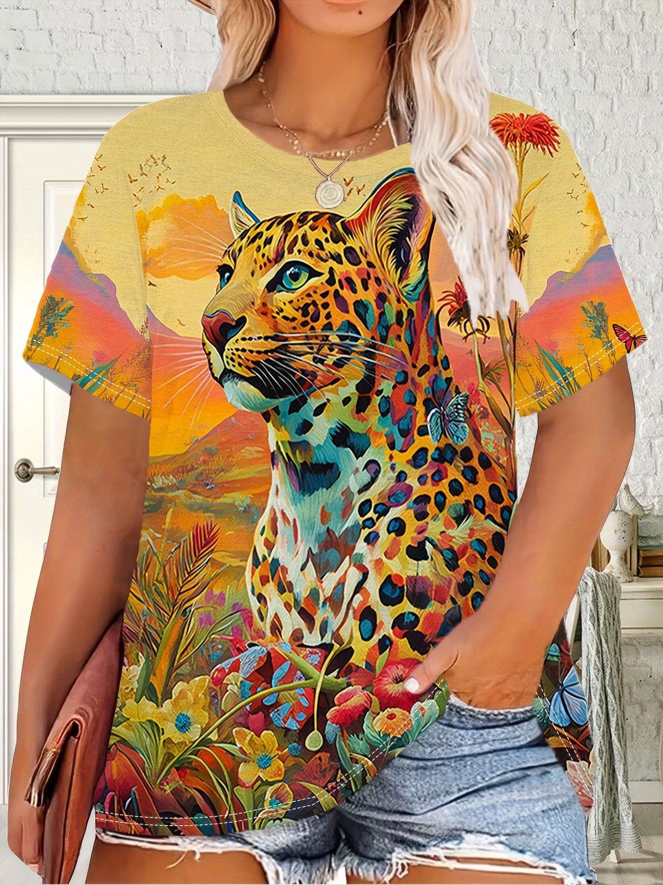 plus size tiger shirt sold on Temu United States