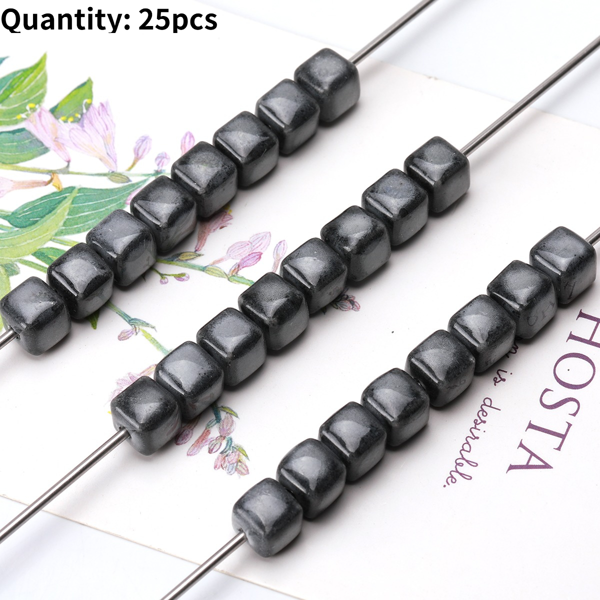 25pcs Vintage Speckled Glazed Ceramic Beads for DIY Jewellery Making