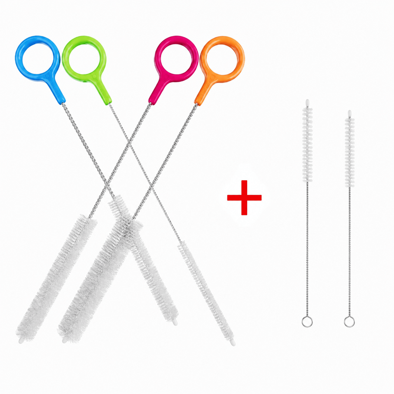 TEMU 6pcs Set (4pcs Heavy-duty Cleaning Brushes And 2pcs Straw Brushes), Extra-long Straw Cleaning Brush, Suitable For Metal And Plastic Reusable