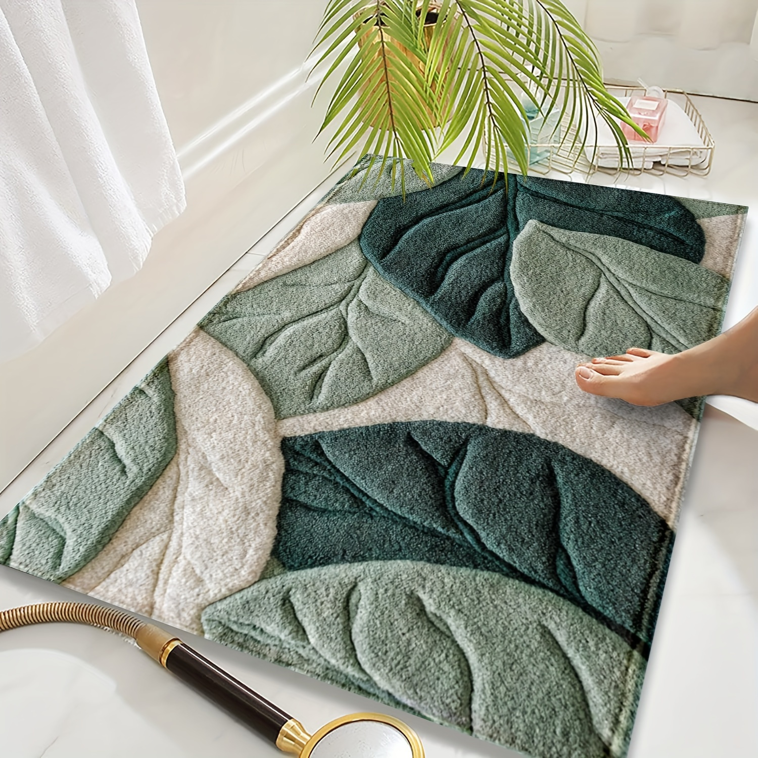 

Patterned Plush Microfiber Bath Mat - Non-slip, Quick Drying And Moisture Absorption, Ideal For Home And Interior, Home Decor And Holiday Gifts