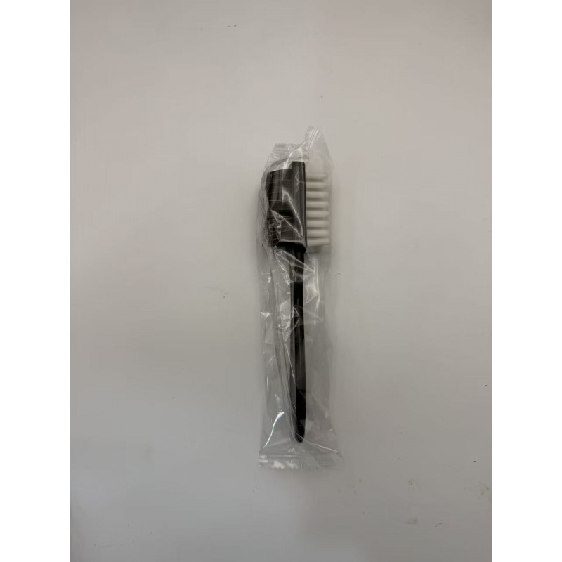 TEMU Brosse de nettoyage pour chaussures en daim et à récurer avec gomme - Plastique durable, manche marron foncé, brosses noires et blanches pour