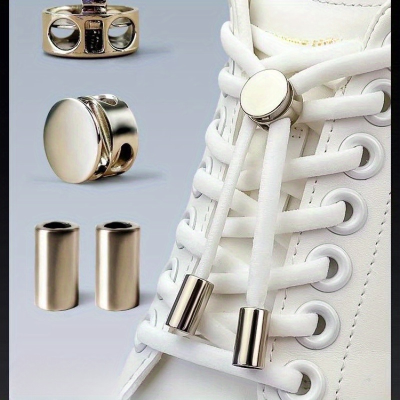 A Pair Of Durable Metal Shoelace Knotters, Elastic No-tie Shoelace Fasteners, Portable And Easy-to-use Shoelace , Suitable For Boots