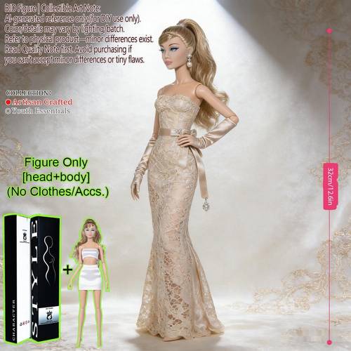12 6 inch 1 6 scale bjd mjd doll a professional collectible figure featuring 12 ball jointed and posable joints realistic makeup skin and fluffy hair