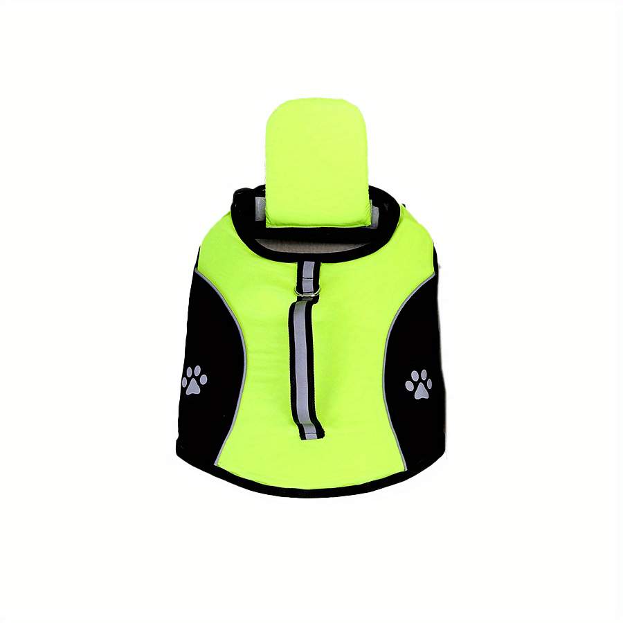 TEMU Reflective Dog Life Jacket - Adjustable Safety Vest With Rescue Handle, Durable Washable Polyester Doggy Life Vest For Small To Large Breeds,