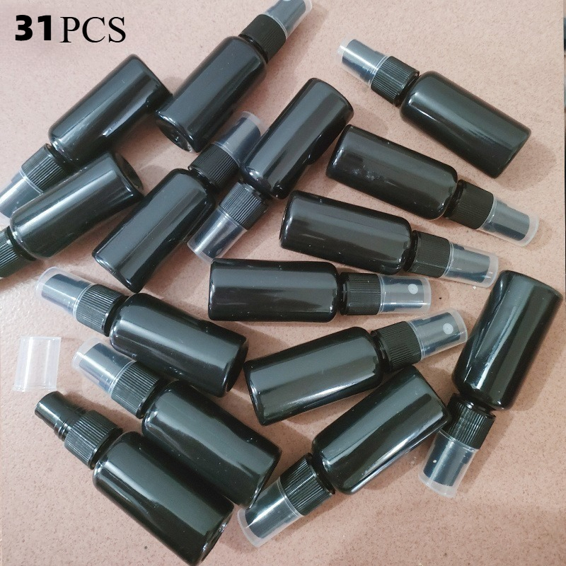 TEMU Lot de 31 mini flacons vaporisateurs, 30 ml/1 oz - Vaporisateurs atomiseurs en plastique réutilisables, portables et rechargeables à , adaptés