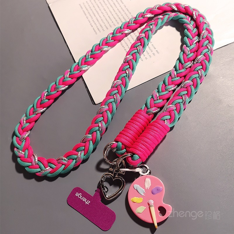 Image of Braided Crossbody Phone Lanyard, Adjustable Universal Phone Strap With Tether Tab, Anti-lost Fashion Phone Lanyard For All Smartphones