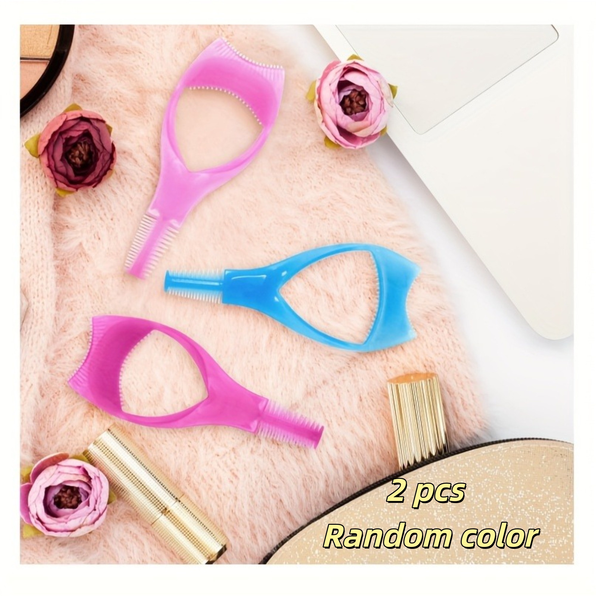 TEMU 2 stuks 3-in-1 Wimper- en Oogschaduw Make-up Tool - Hulpborstel om Mascara te Voorkomen dat het , Wimper Tool die Wimpers Dikker, Kruller en