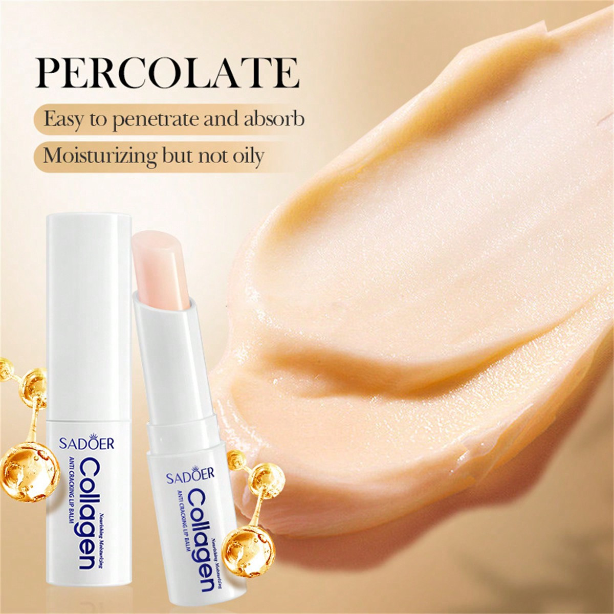 2pcs Collagen Lip Balm - & Moisturizing, Hypoallergenic, Mild Texture, Natural Finish, All-Skin Types, Ideal Gift for Women, Perfect for Autumn & Winter