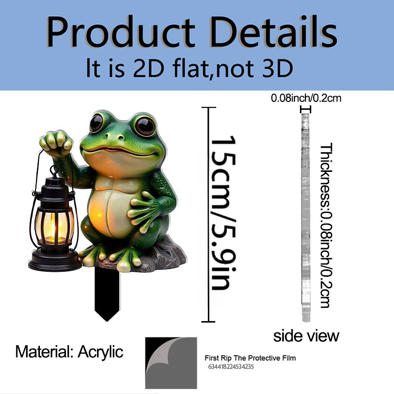 E-shop 2D Flat - 【2D Flat】 2D Flat - [2D Flat] 2D Flat, Acryl Gartenstecker mit und Laternen-Design -- Spitziger Boden für Erdbohrung, Dekorativer