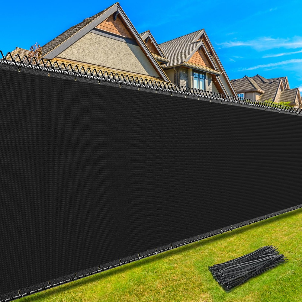 TEMU Privacy Fence Screen, 170gsm Hdpe Heavy Duty Fence Privacy Screen, Uv Protected Shade Cloth With Reinforced Grommets & Zip Ties For Backyard