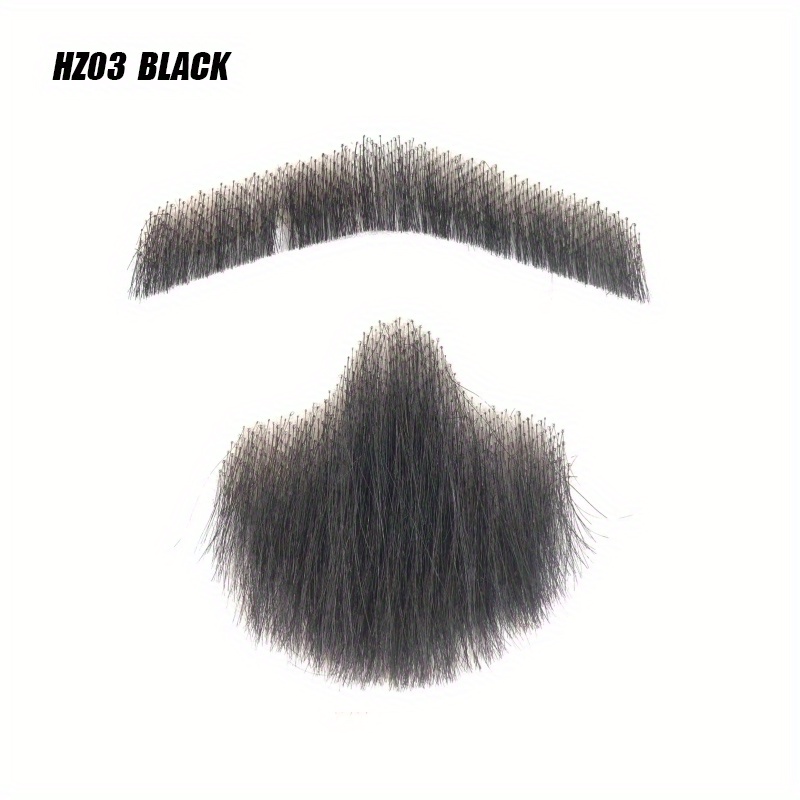 Visage Barbe Extension Cheveux Humains Moustache Noir Costume Faux Barbe Pour Adultes Hommes Maquillage Réaliste Dentelle Invisible Faux Barbes - Buy Product on