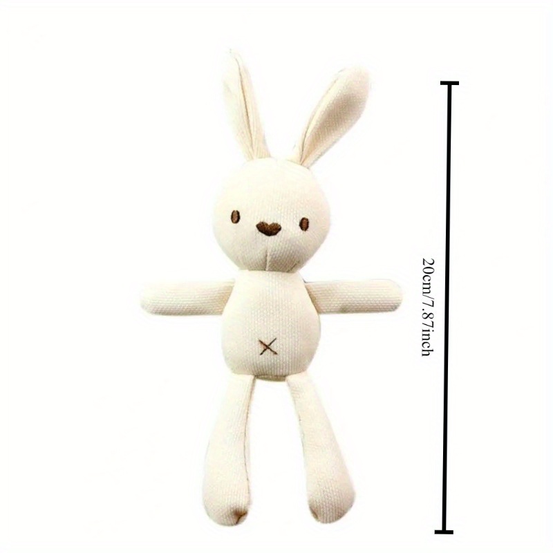 6pcs Corn Rabbit Plush Toy Beige & Rabbit with Brown Ears Overalls & Red Pants