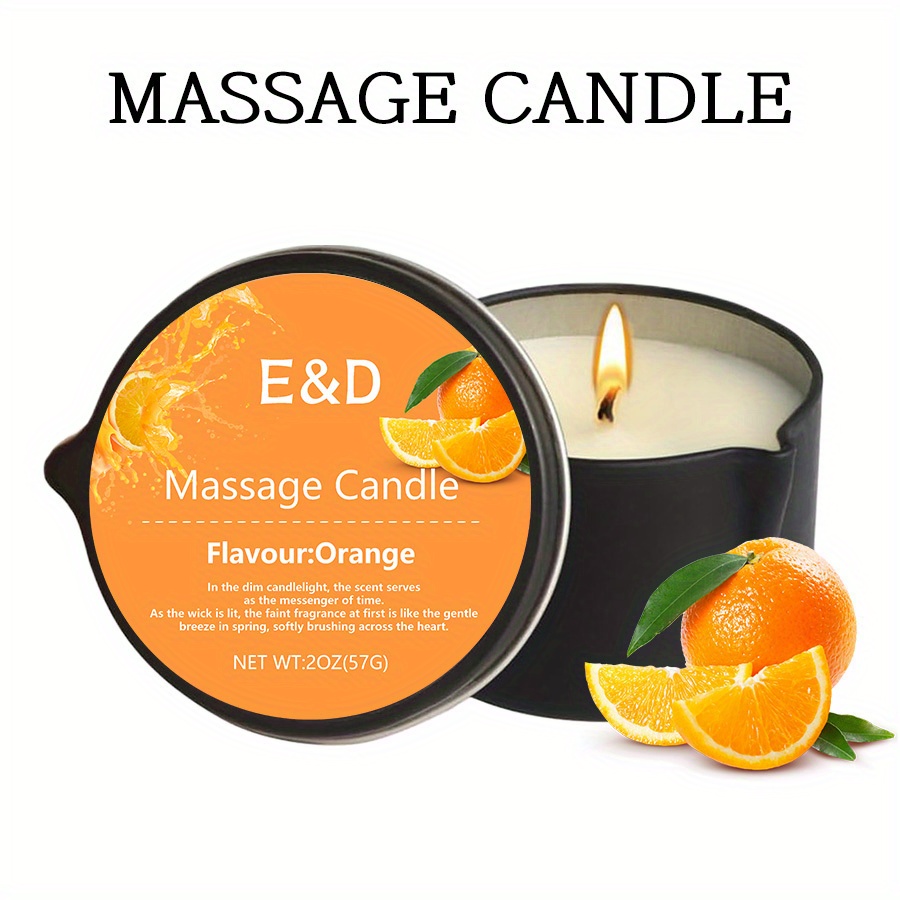 Romantic Essential Oil Massage Candle- 10 Scent Options, 2oz/57g, Spout, Couples' For Valentine's Day And Anniversary