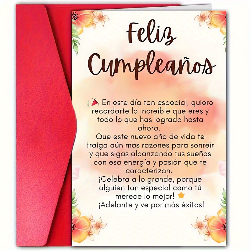 TEMU 1 tarjeta de española con sobre, ideal para familiares, hijos e , novias y de , decoración de , tarjeta de felicitación de especial y de calidad