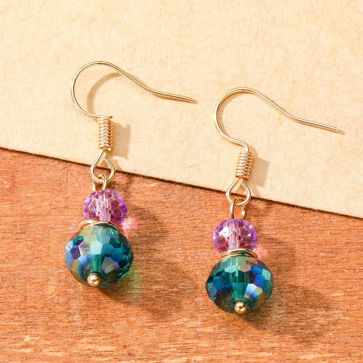 Image of Creative Shiny Synthetic Beaded Pendant Earrings For Women, Suitable For Parties, Evenings, And Daily Wear, Vintage Women's Jewelry Ear Accessories