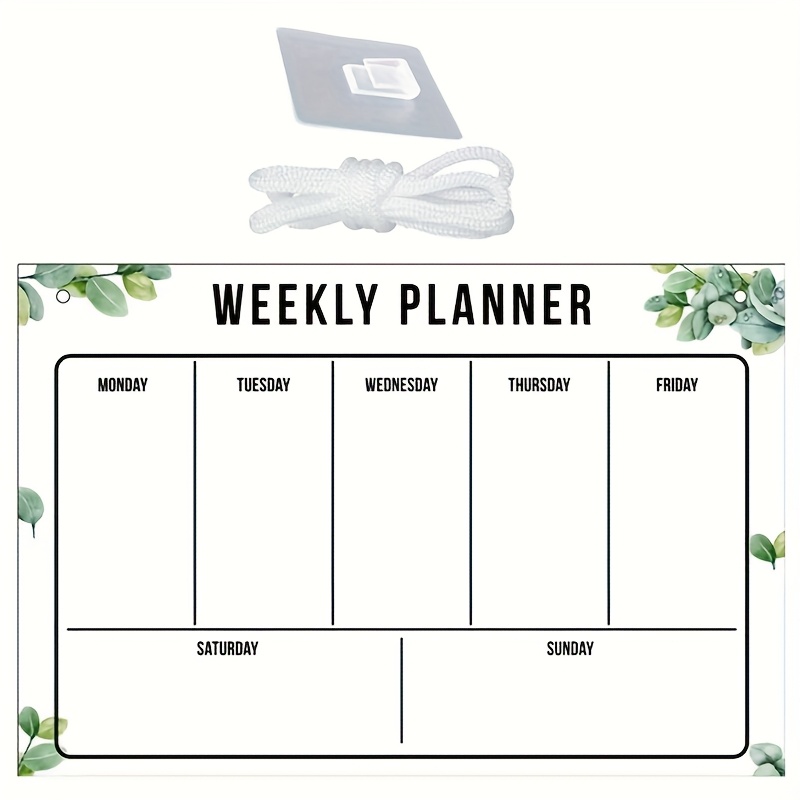 TEMU Hanging Acrylic Memo Board - Weekly Wall Planner - Create Personal Detailed Weekly Plans Or , Includes , To Do List, And Notes For Home, Office,
