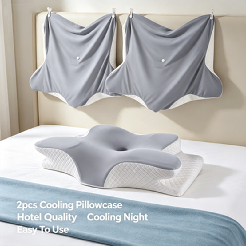 TEMU 2 Pack Cooling Pillowcases Suitable For Ergonomic Pillows - Hotel-grade Quilted Bed Sheets With Hidden Zippers, Machine Washable, 6 For Hot