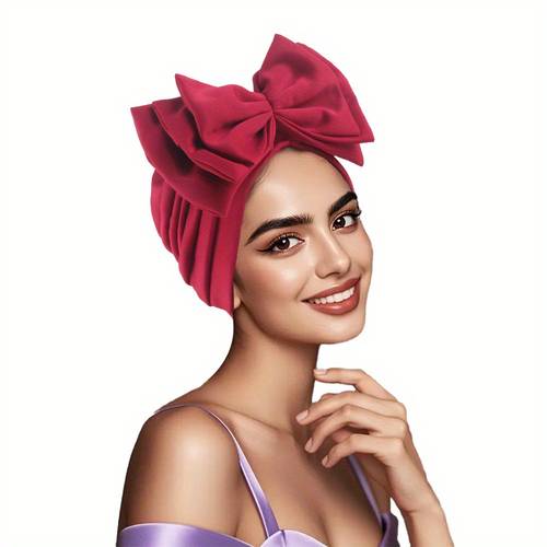 womens african turban cap with exaggerated bowknot 3 layer lightweight headwrap for weddings parties non stretch fabric hand headwear accessory party headscarf nonelastic fabric wedding headpiece delicate dressup headscarf fashionconscious women