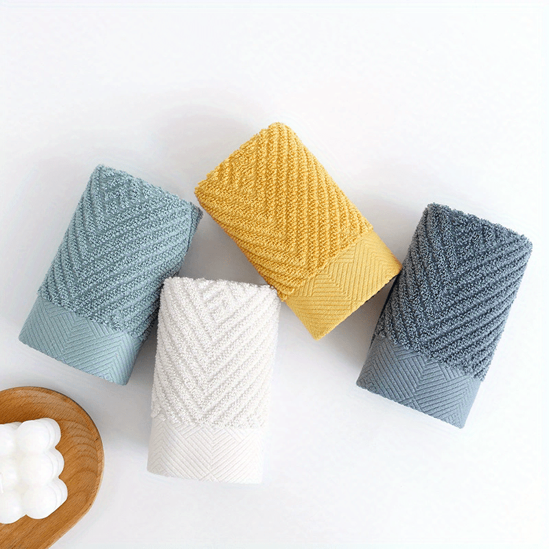4pcs Towels 100% Cotton Soft Absorbent Household Combed Cotton, Hand And Mouth Wipes Pure Cotton Thickened Square Towels Absorbent, Random Colors, Fixed Pattern Style