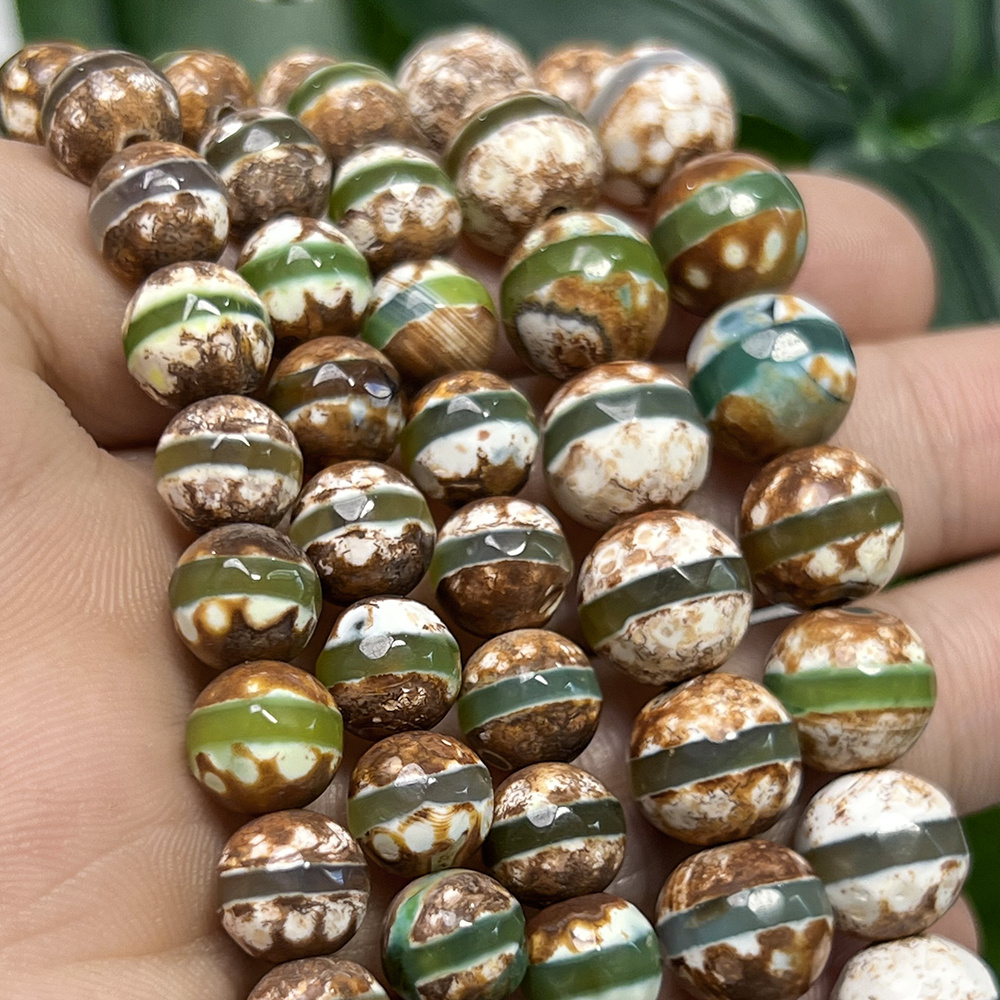 Assorted Green Coffee Agate Beads for Crafting Jewellery
