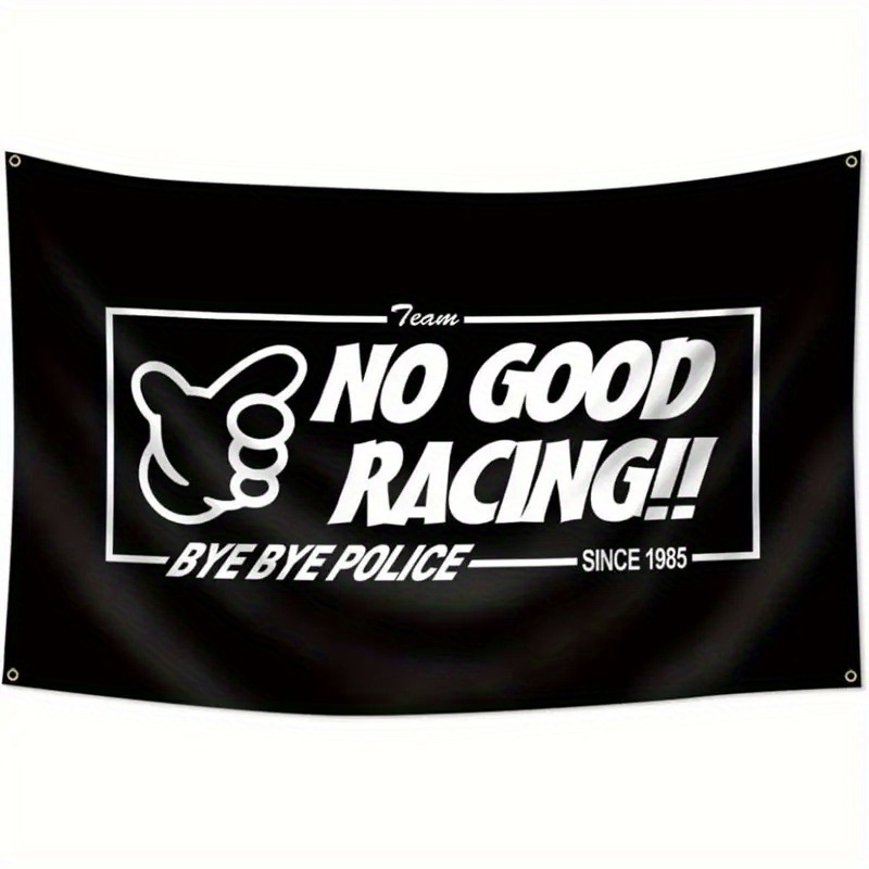 TEMU [1pcs Jdm Racing Flag] Vibrant Printing 1pc 3x5ft Jdm Racing Flag Banner | 150d Polyester, Single-sided, 91.44x152.4cm, For Man Cave Decor