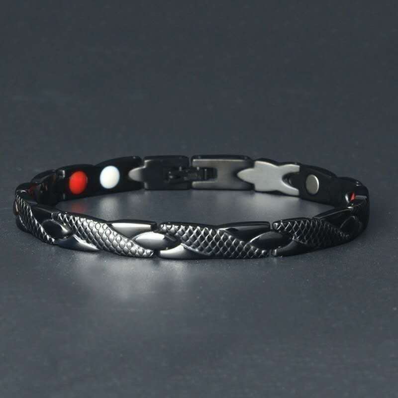 Titanium Water Droplet Bracelet Unisex Adjustable Red Enamel Beads