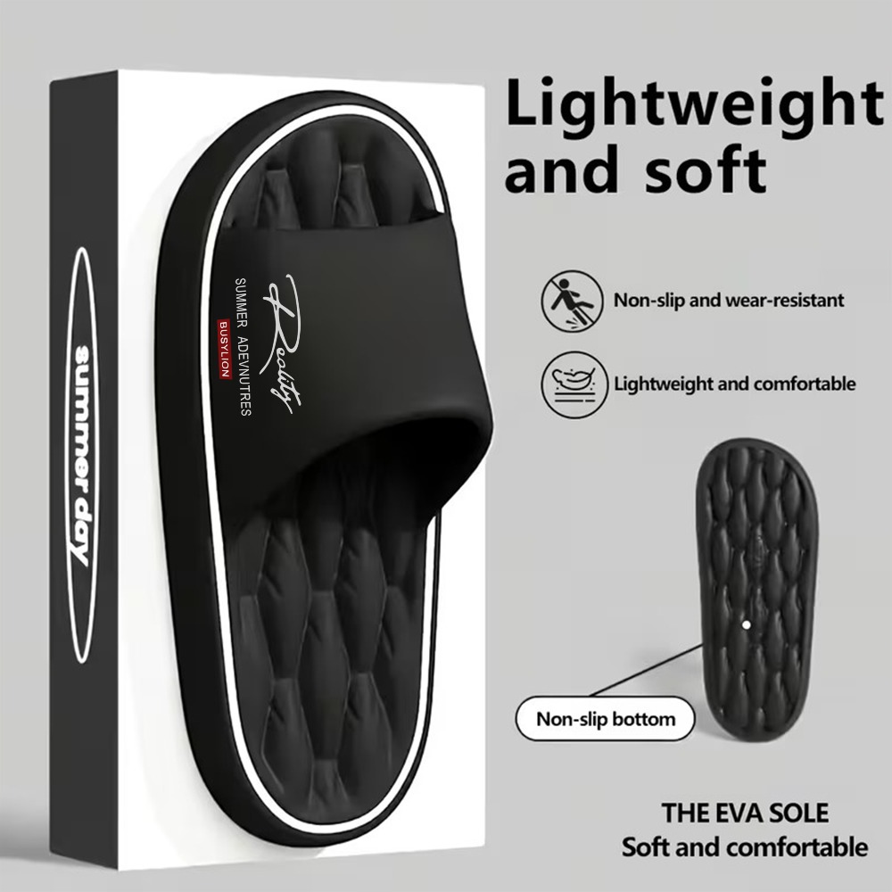 TEMU 2026 New Unisex Color Block Slides, Anti-slip Bathroom And Indoor Home Slippers, Women Shoes
