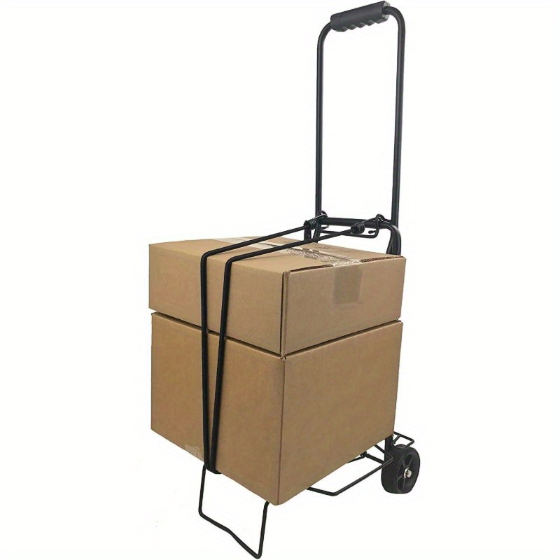 ISOP Heavy-Duty Folding Shopping Cart Dolly with 2 Swivel Wheels - Lightweight Portable Utility Trolley, Foldable Design, Sturdy Construction for Grocery, Warehouse, Office, Home - Space-Saving Heavy Loads, Warehouse Equipment, Compact Storage, Durable Plastic, Office Workers