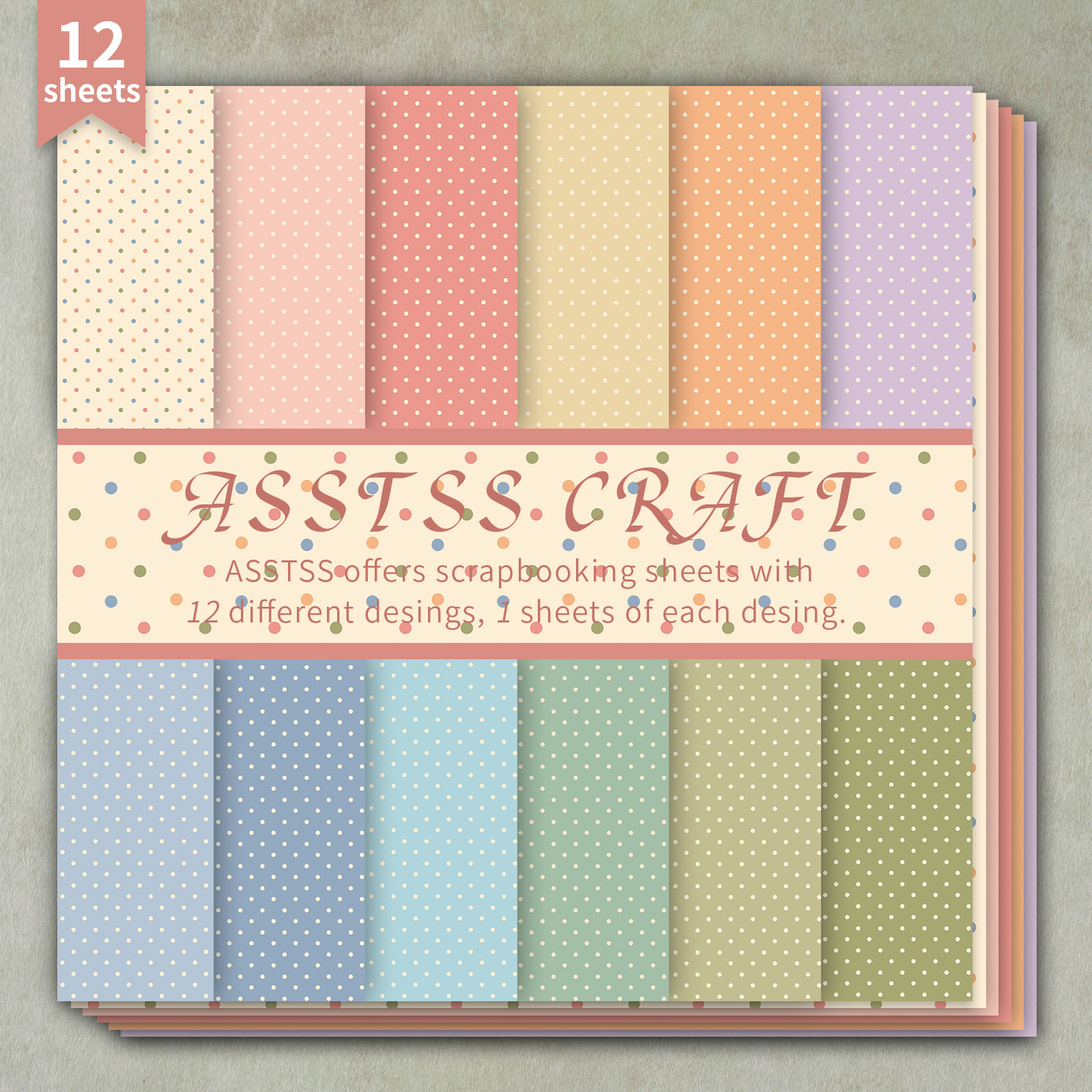 TEMU di carta per scrapbooking ASSTSS da 12 fogli, 6*6 pollici | Carta di supporto color macaron a , cartoncino pesante per journaling, collage,