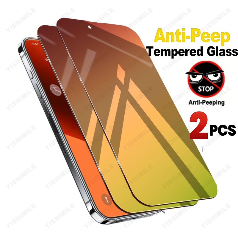 TEMU 2 Pieces Of Golden Privacy Screen Protector Film, Compatible With For Iphone 13 Through 17, Including Plus, Pro, Pro Max, 17air, And 16e Series.