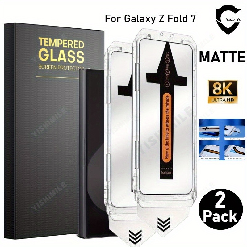 TEMU 2 Pieces Of Hd Matte Frosted Tempered Glass Screen Protectors With 9h Hardness, Designed For The For For Galaxy Z Fold . Full Coverage, Are