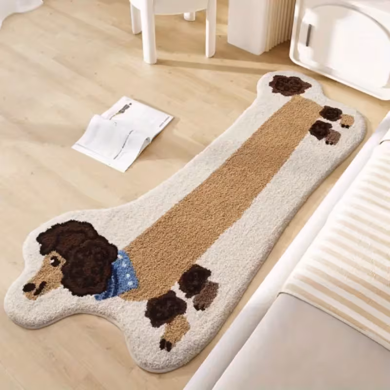 thickened 10mm high quality faux cashmere dot plastic 1pc long runner rug cute creative red scarf dachshund bedroom fluffy bedside rug fashionable easy home decoration table floor mat Product details 2