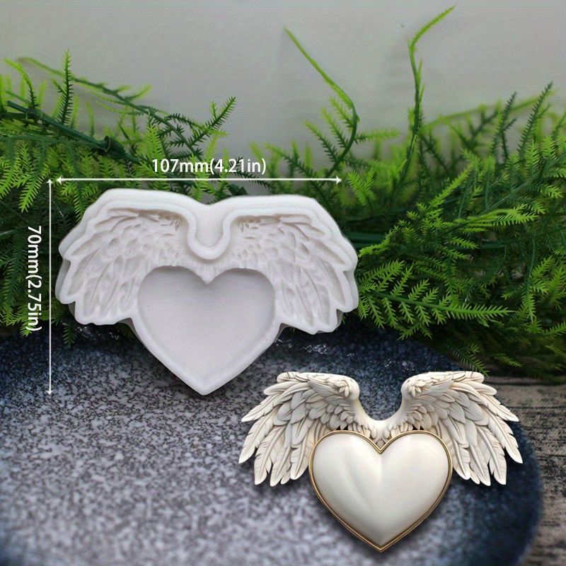 Image of 1pc Valentine's Day Wing Silicone Mold Love Gummy For Cake Decoration, Handmade Candy Fondant Craft Resin Art Baking Tools