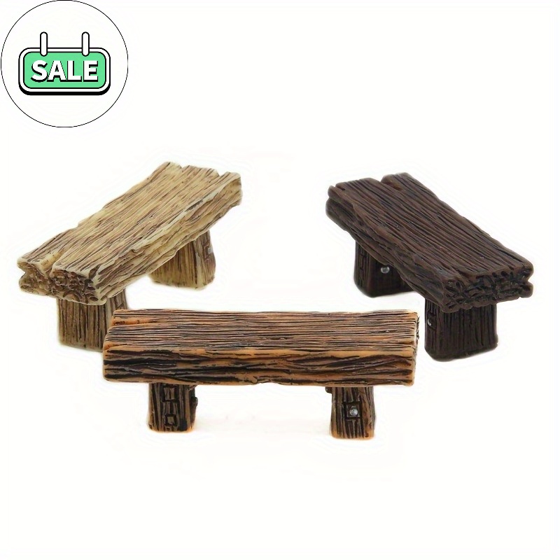 TEMU 1, Good-looking And Practical Solid Wood Stool, Moss Succulent Micro-landscape Couple Decorative Gifts, Diy Material Resin, Micro-scene Accessories That Household Items, Random Color Delivery.