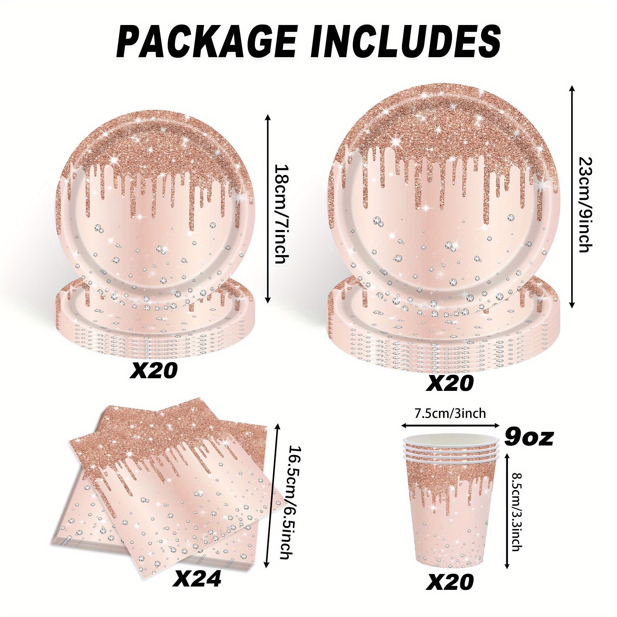 84pcs, Rose Tableware Set Including Paper Plates, Cups, Napkins! Suitable For Birthday, Wedding And Party , Party Supplies, Holiday Decorations, Party Packs I Perfect For Halloween