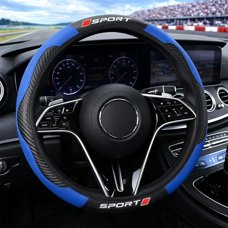 TEMU 1 universal para volante de fibra de carbono estilo deportivo de 14.57-14.96 pulgadas, piezas interiores para coche