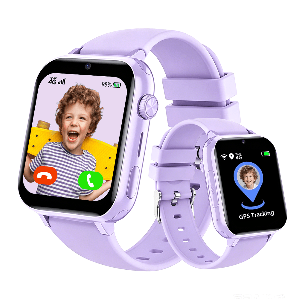 Smartwatch, 4G Telefoonhorloge voor Basisschool- en Middelbare Schoolstudenten, SIM-kaart Plug-In, Tweeweg Video Bellen, SOS Noodoproep, Stappenteller, GPS Locatie Smartwatch